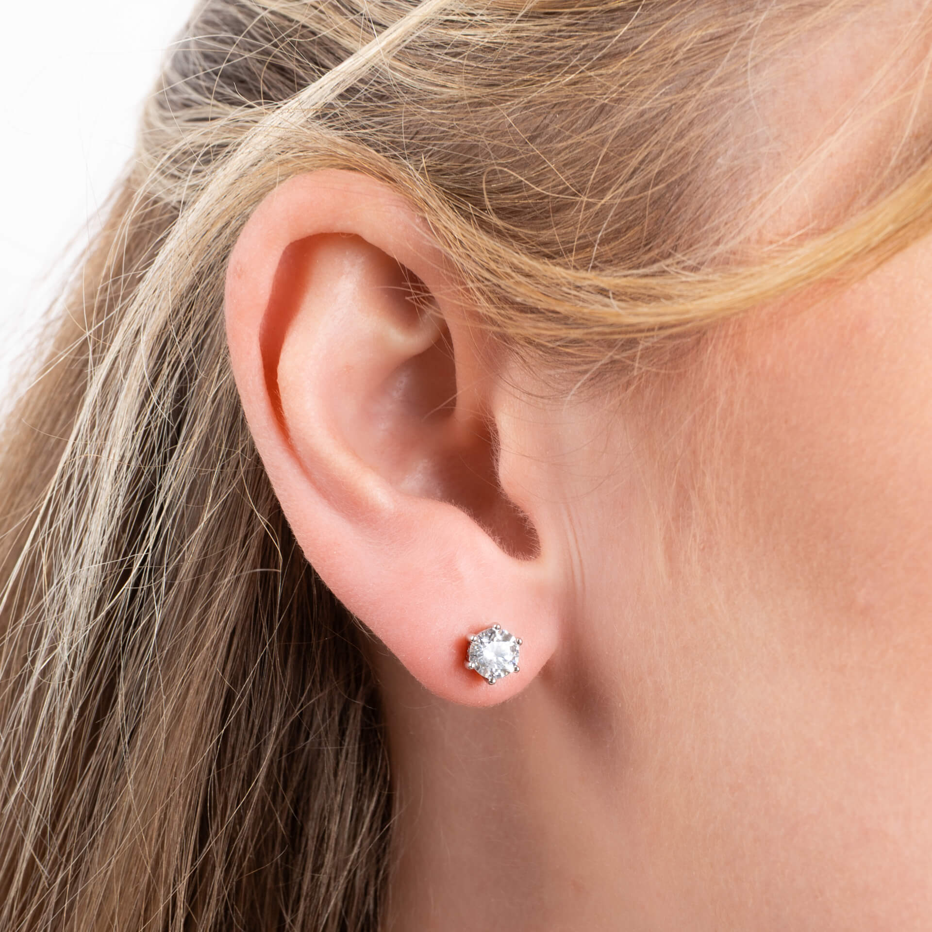 Diamonfire Six Claw Carat Stud Earrings