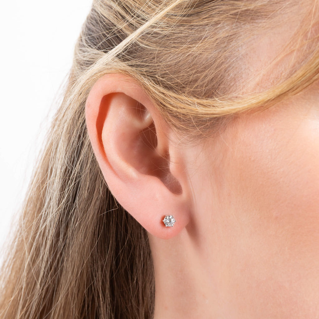 Diamonfire Six Claw Carat Stud Earrings