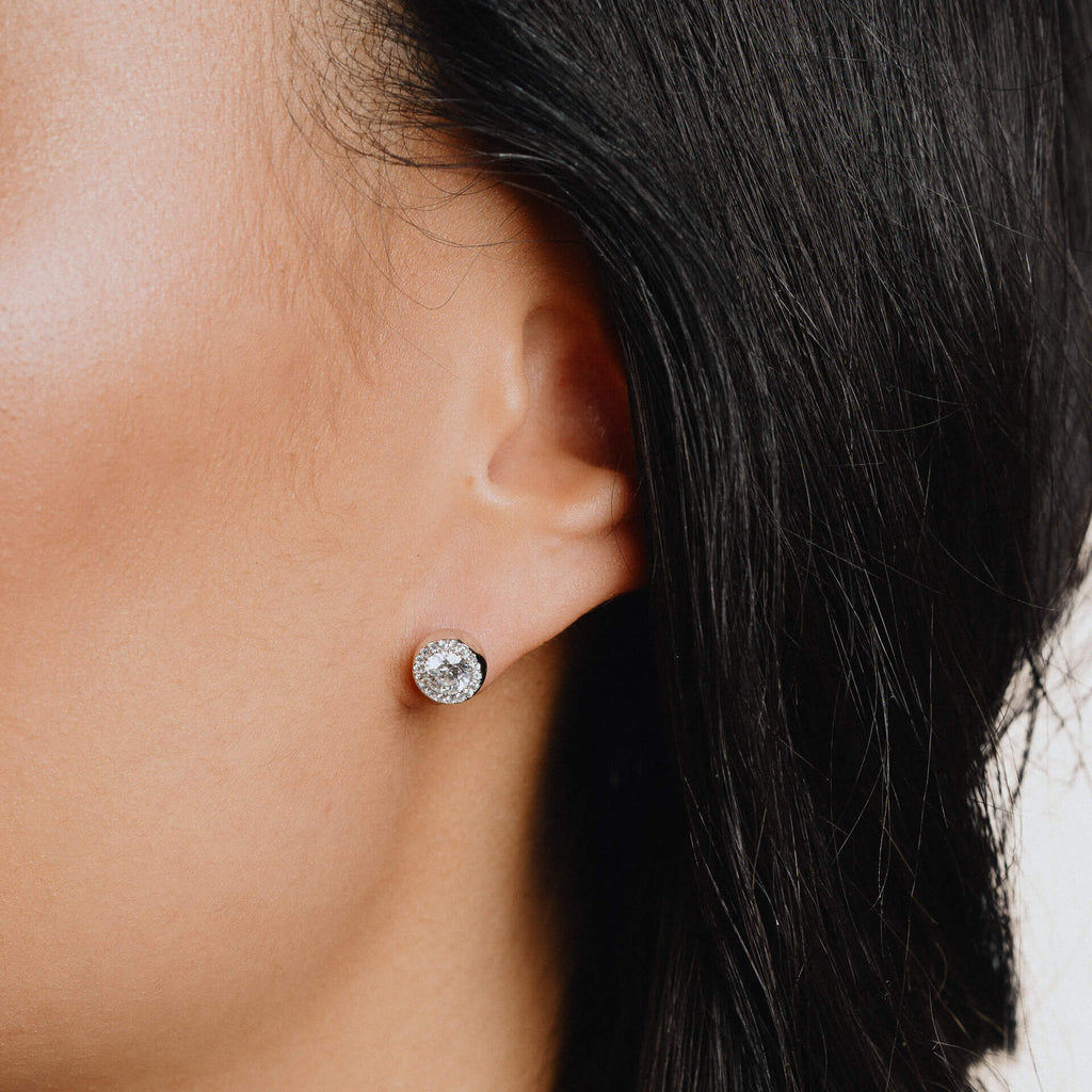 Diamonfire Round Cluster Stud Earrings