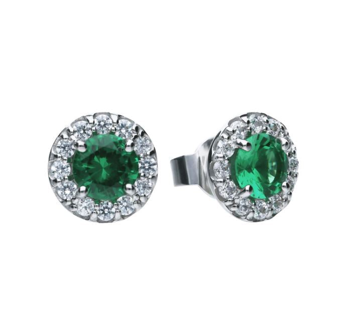 Diamonfire Round Colour Pave Stud Earrings