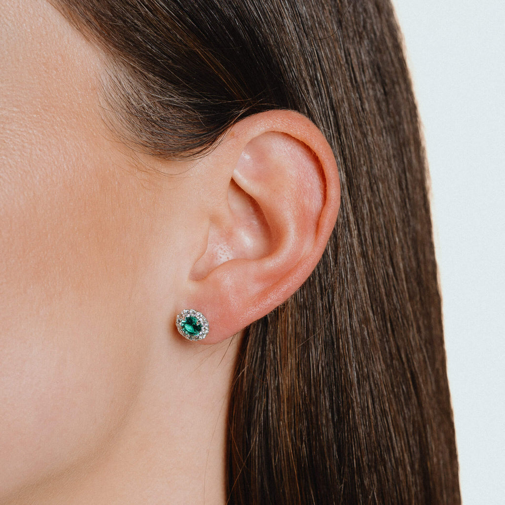 Diamonfire Round Colour Pave Stud Earrings