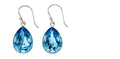 Beginnings Teardrop Drop Earrings in Aquamarine Crystal