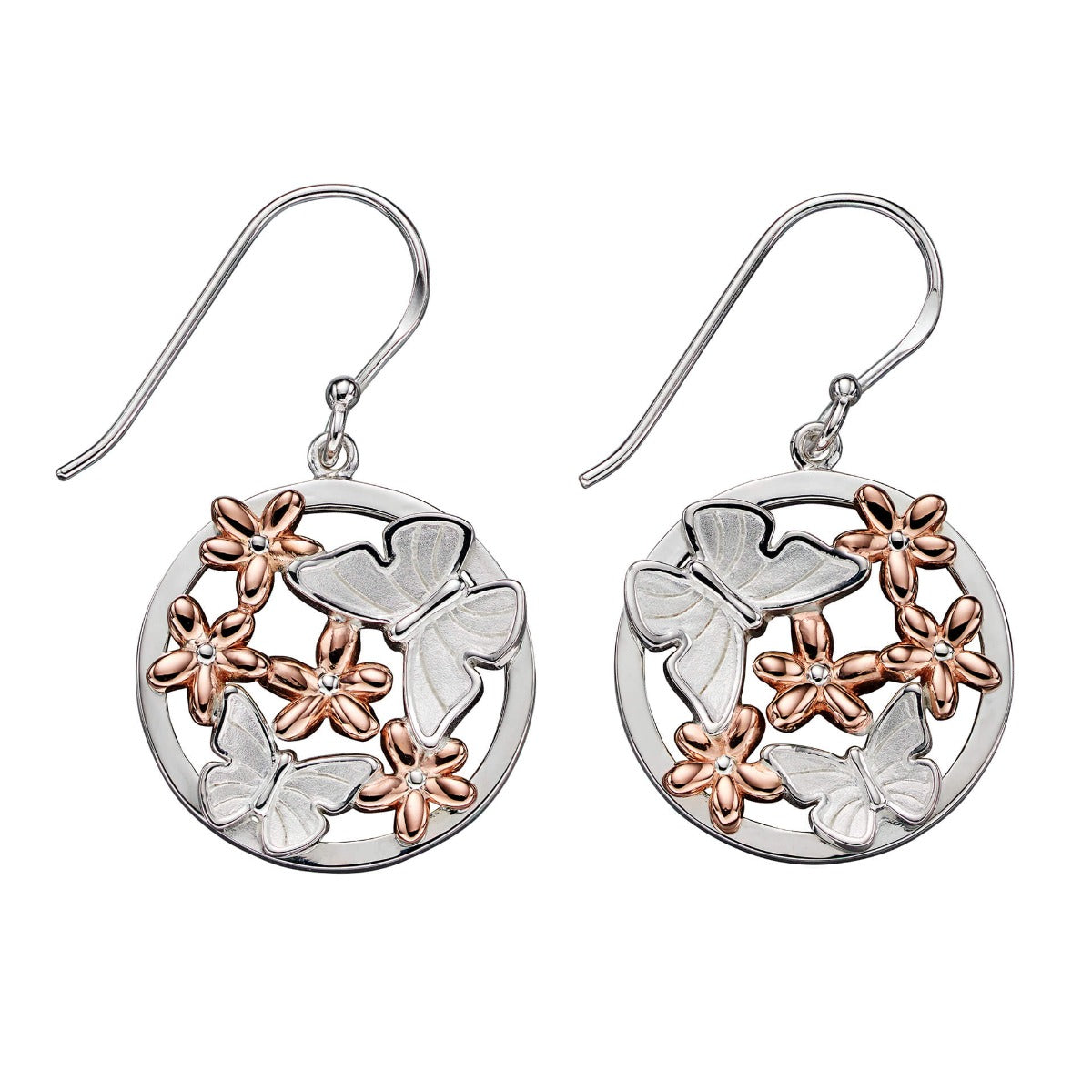 Beginnings Butterflies and Flowers Drop Earrings