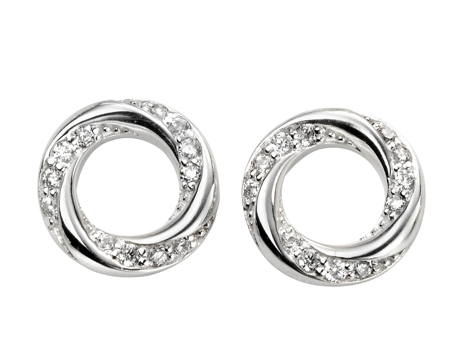 Beginnings Twisted Earrings with Cubic Zirconia