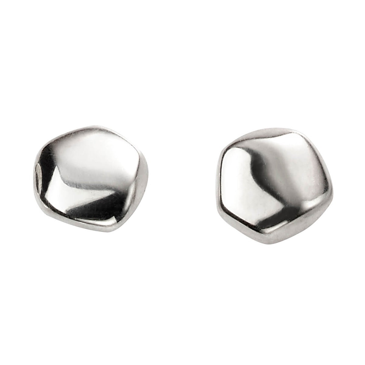 Beginnings Organic Shaped Silver Stud Earrings