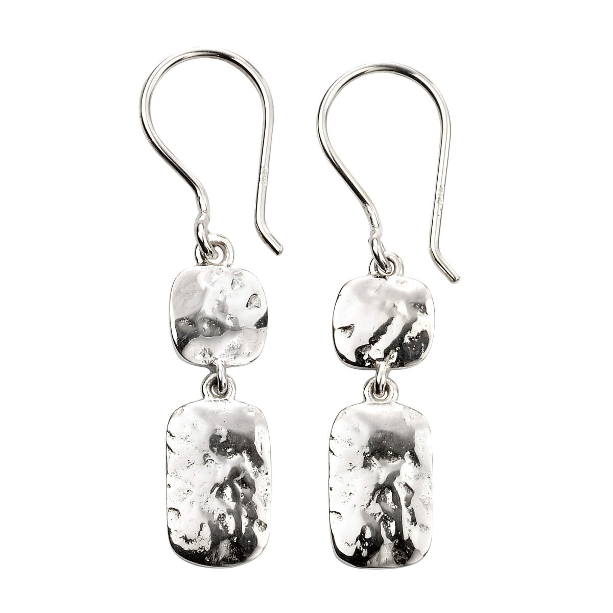 Beginnings Hammered Double Drop Earrings