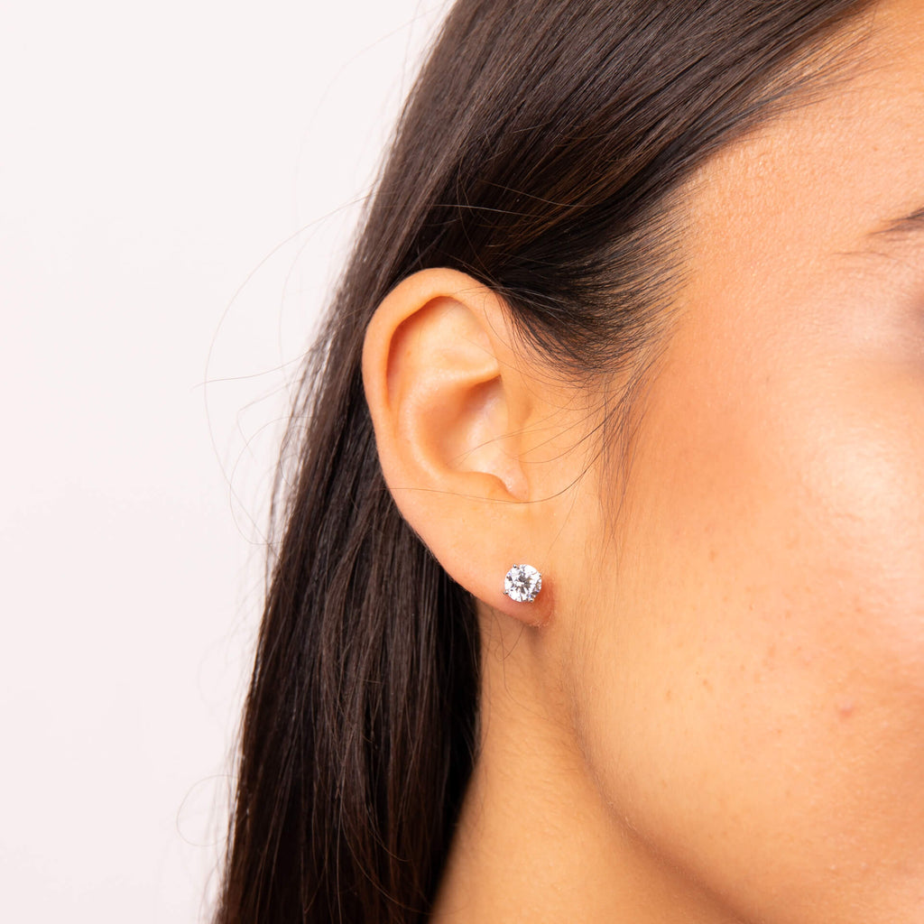 Diamonfire Four Claw Carat Stud Earrings