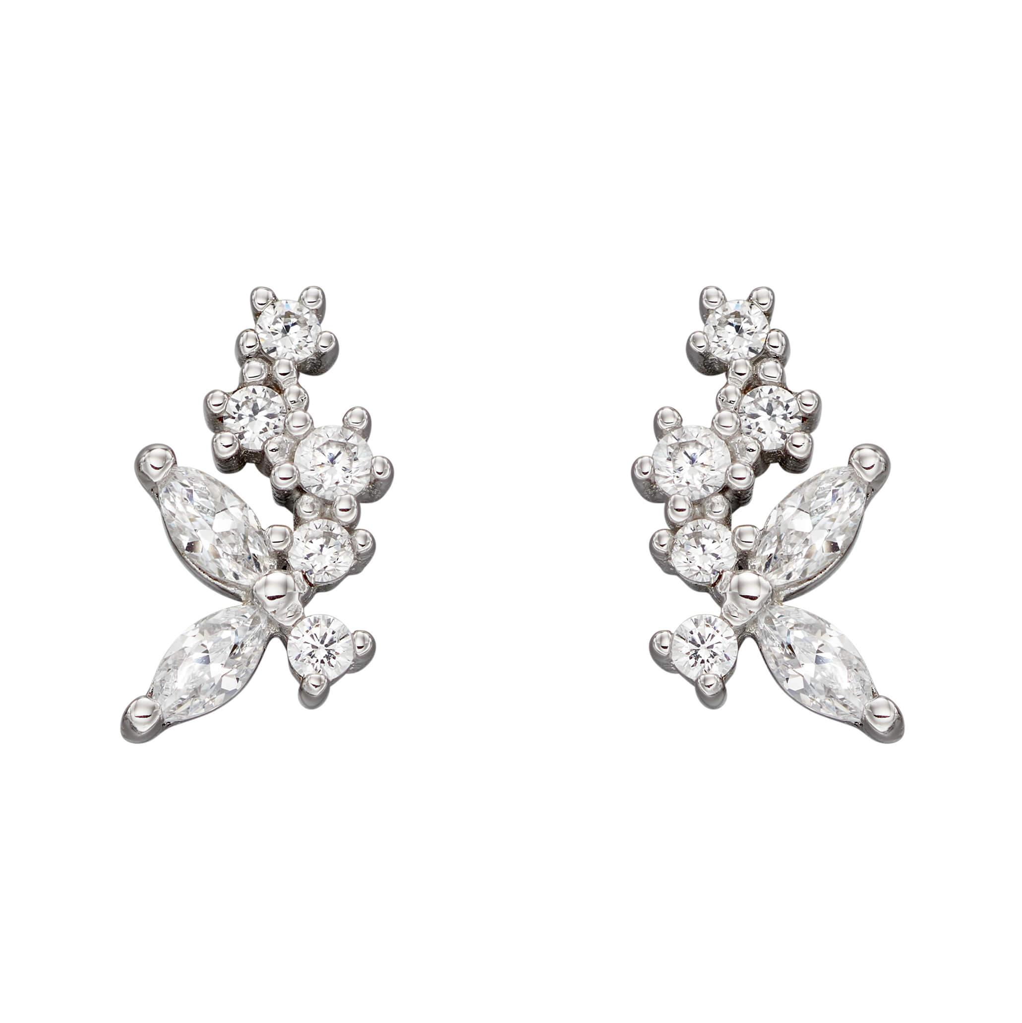 Beginnings Flower Cubic Zirconia Stud Earrings