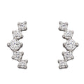 Beginnings Curved Bar Stud Earrings with Graduated Cubic Zirconia Stones