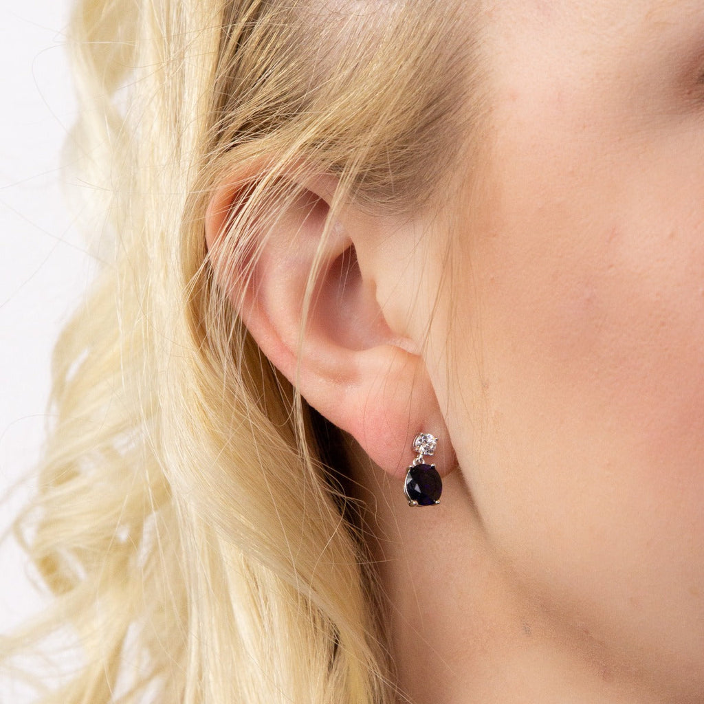 Diamonfire Oval Drop Earrings