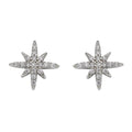 Beginnings Pave Set Cubic Zirconia Starburst Stud Earrings