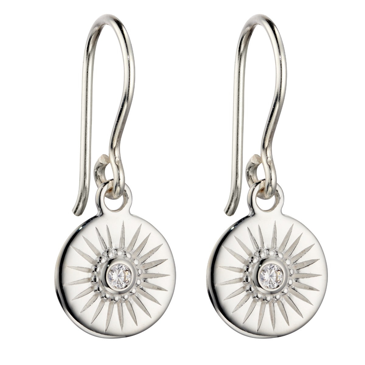 Beginnings Diamond Cut Disc Drop Earrings