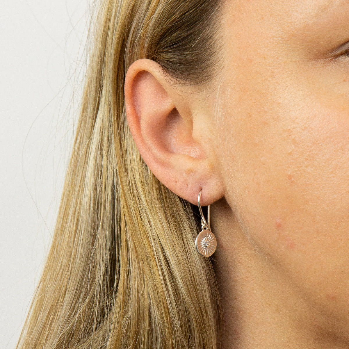 Beginnings Diamond Cut Disc Drop Earrings