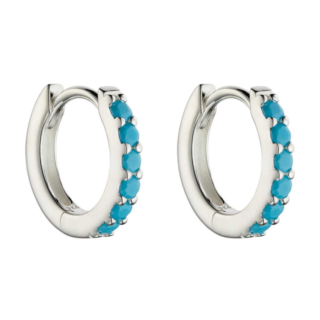 Beginnings Turquoise Crystal Hoop Earrings