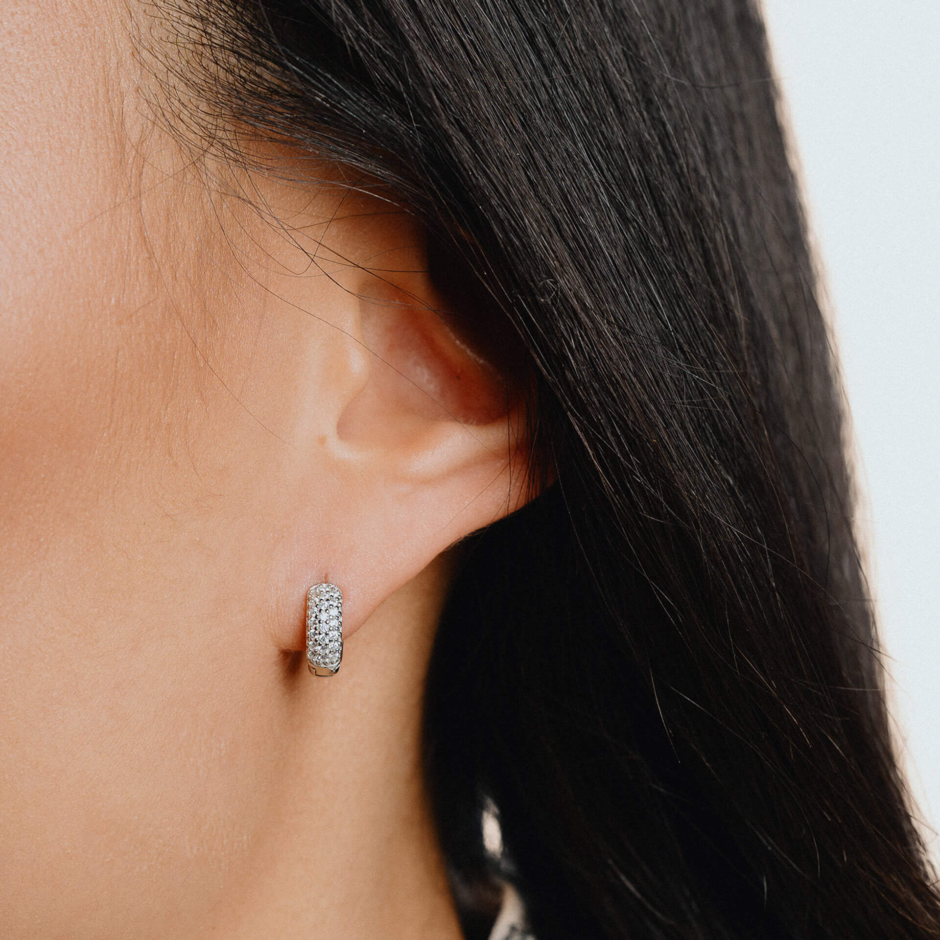 Diamonfire Small Pave Zirconia Huggie Earrings