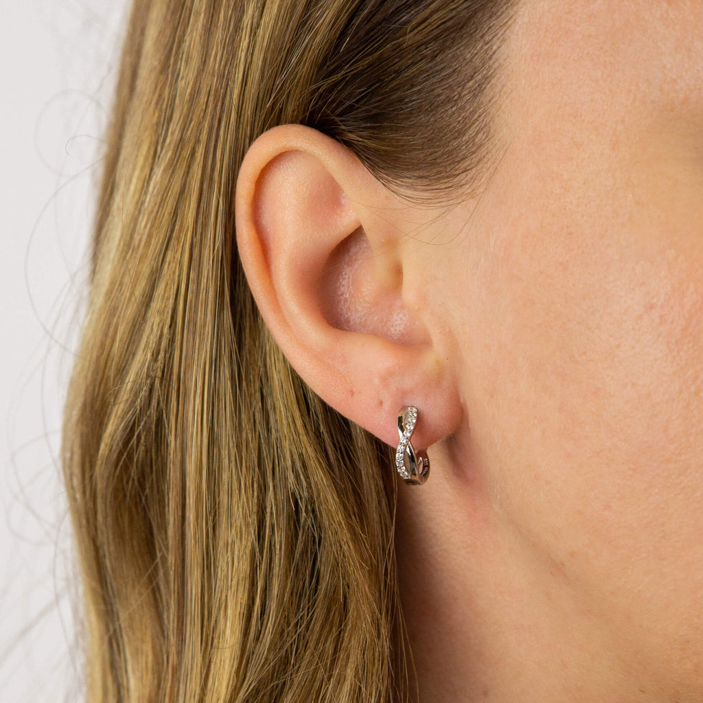Diamonfire Infinity Zirconia Hoop Earrings