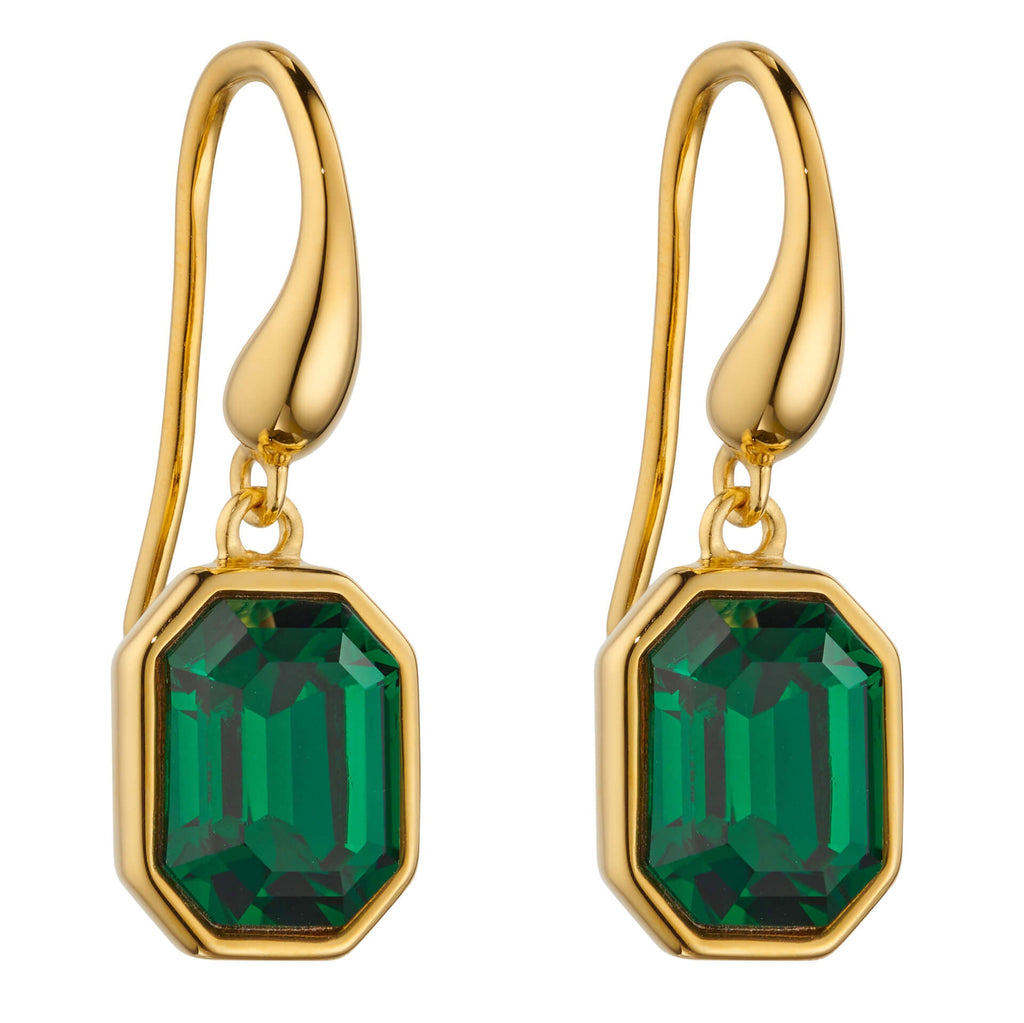 Beginnings Elongated Octagon Crystal Drop Earrings