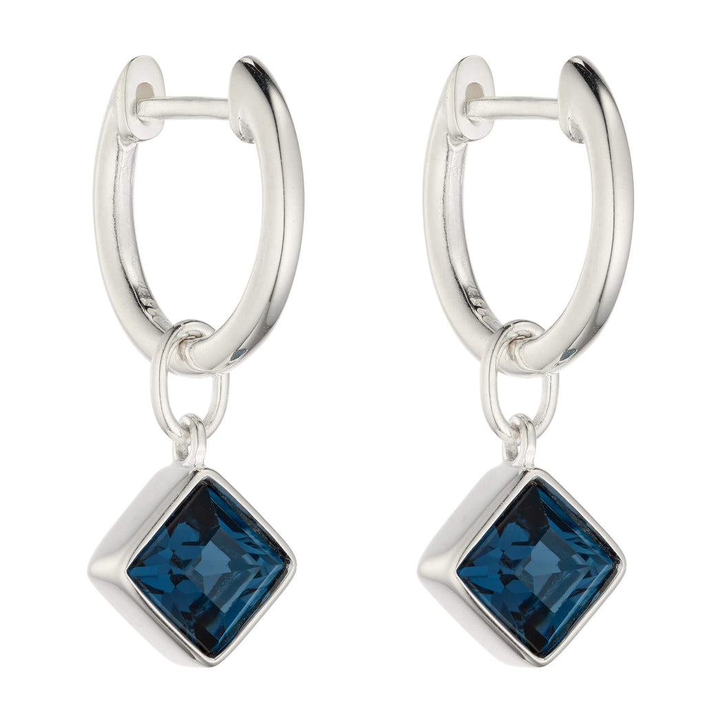 Beginnings Square Crystal Assembled Hoop Earrings