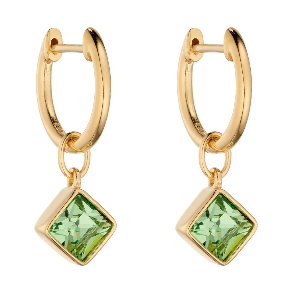 Beginnings Square Crystal Assembled Hoop Earrings