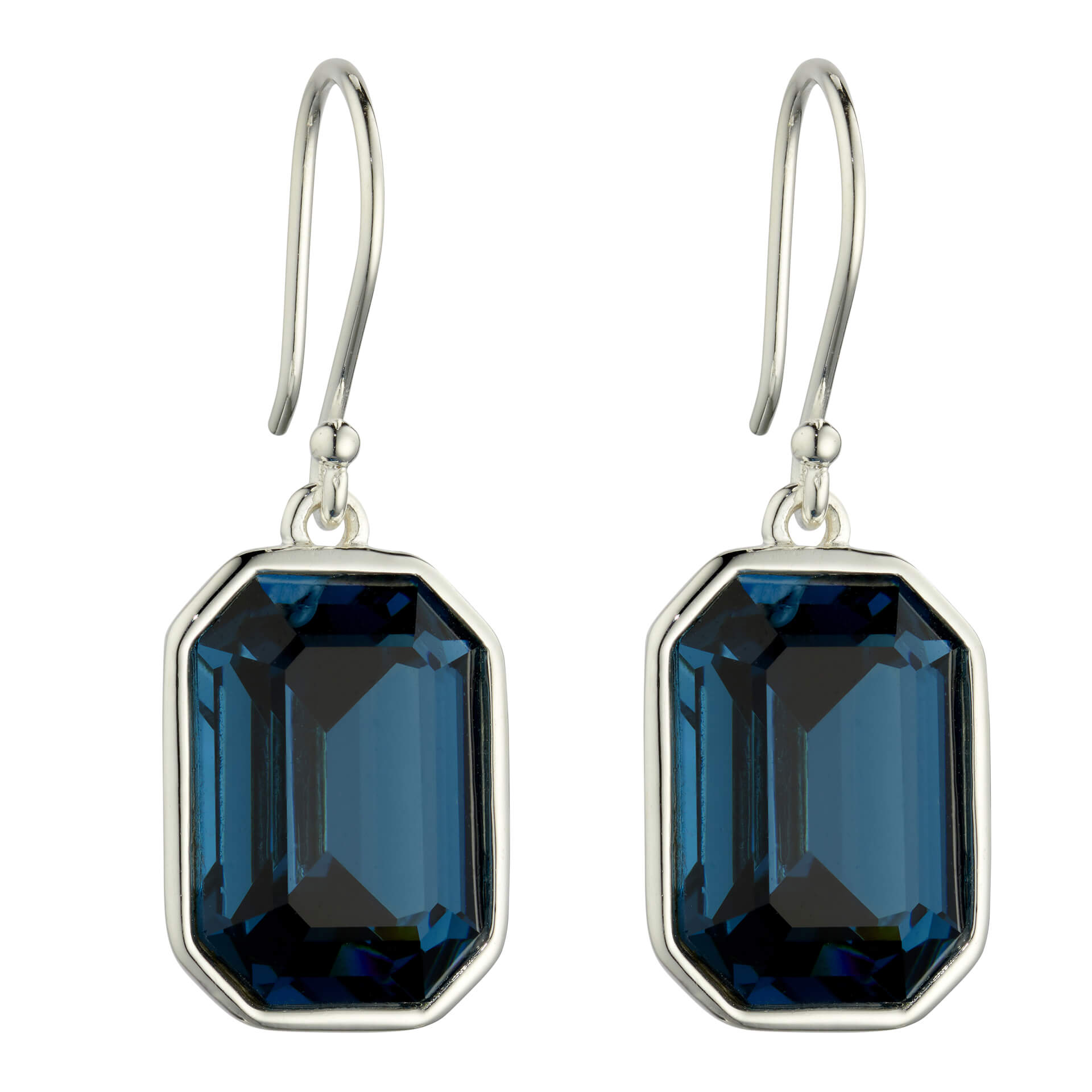 Beginnings Elongated Octagon Crystal Drop Earrings