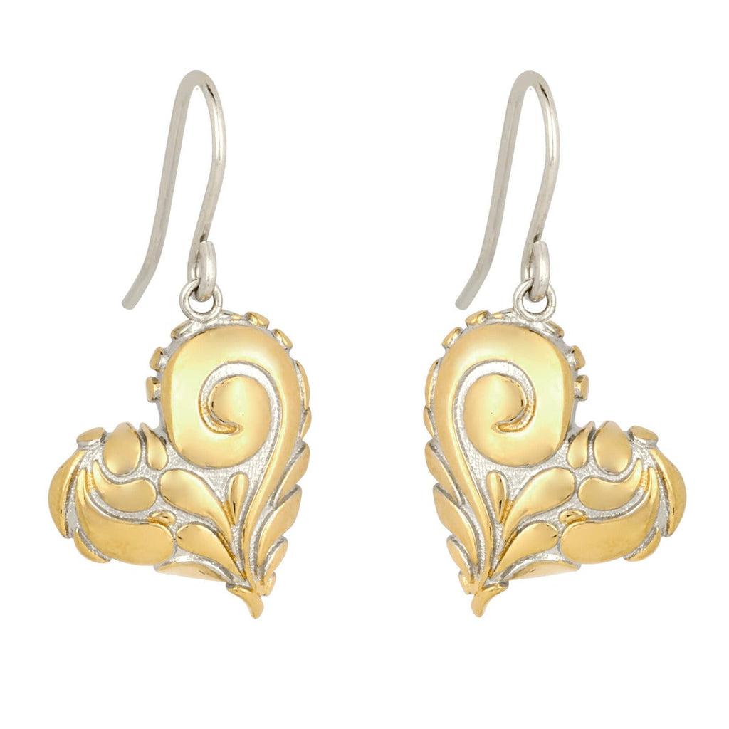 Beginnings Night Sky Inspired Heart Drop Earrings with Yellow Gold Plating