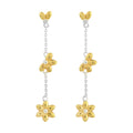Beginnings Sunflower Drop Earrings with Yellow Gold Plating