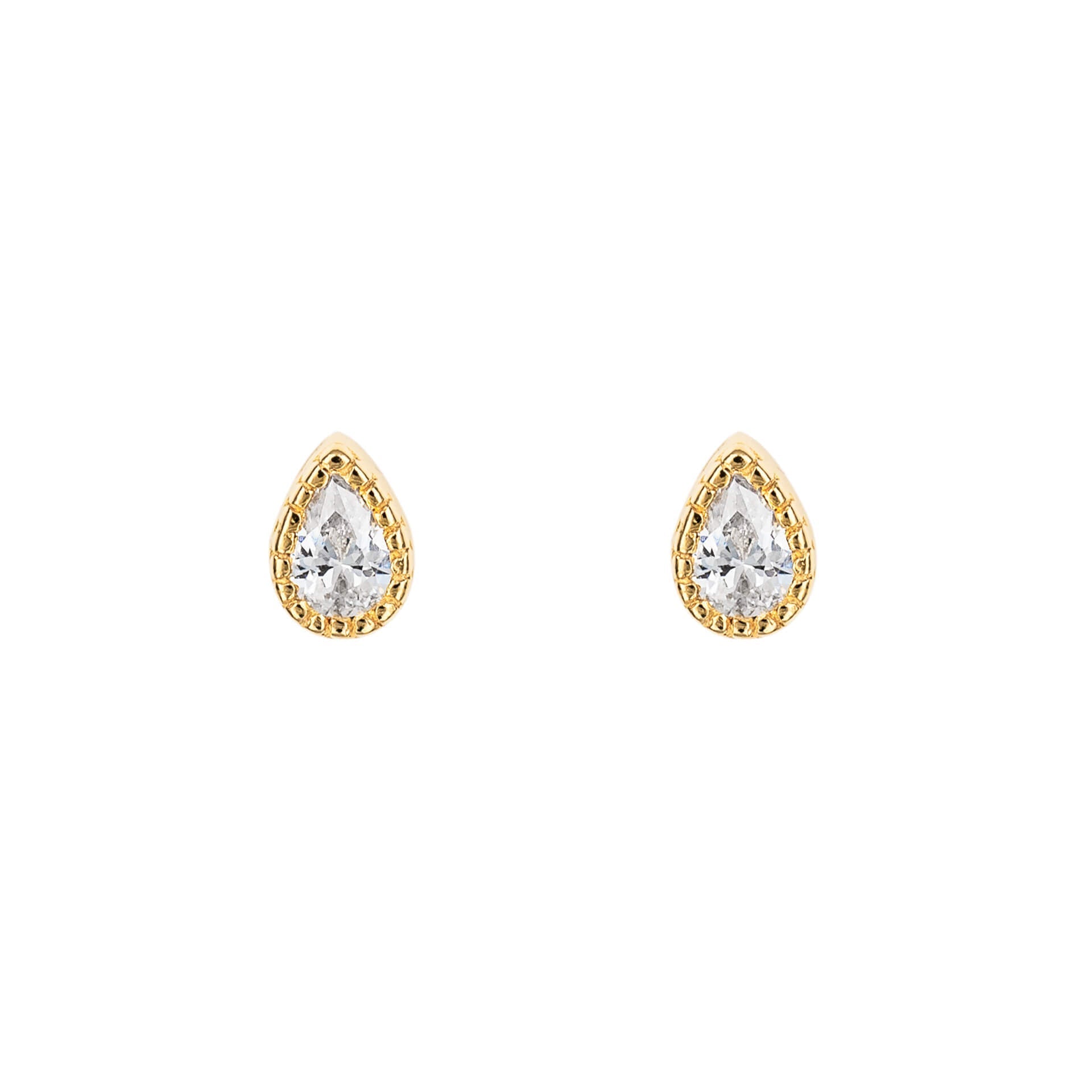 Beginnings Teardrop Stud Earrings with Cubic Zirconia