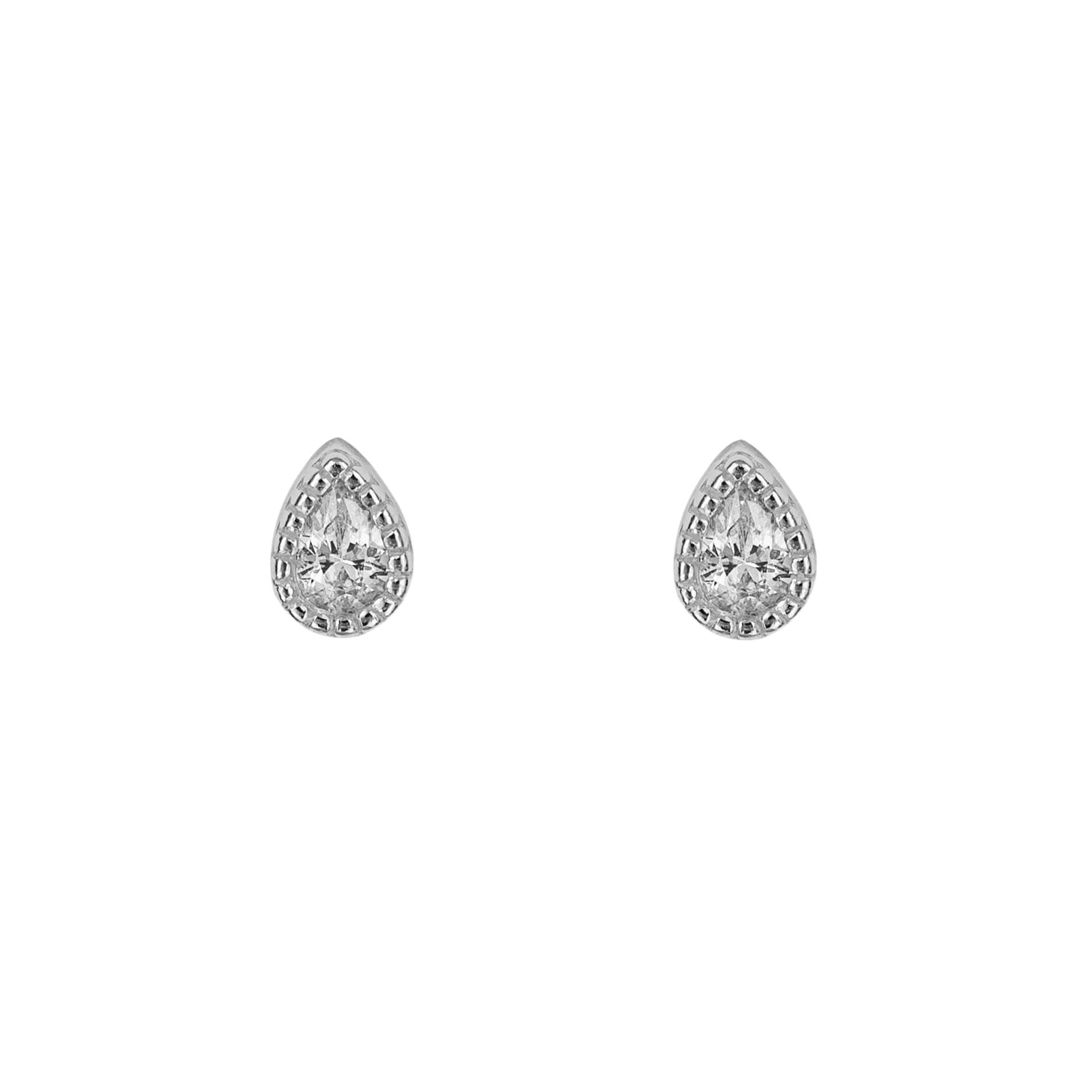 Beginnings Teardrop Stud Earrings with Cubic Zirconia