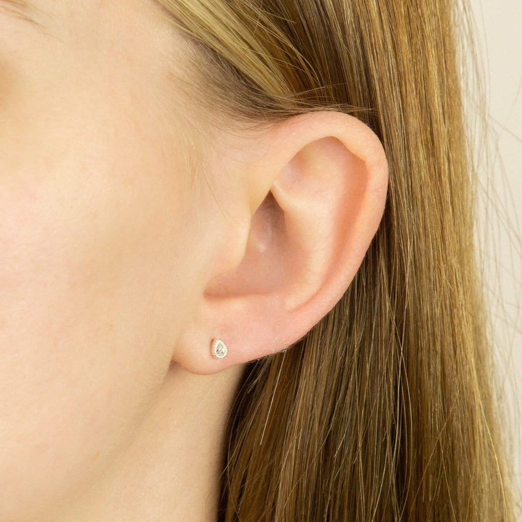 Beginnings Teardrop Stud Earrings with Cubic Zirconia