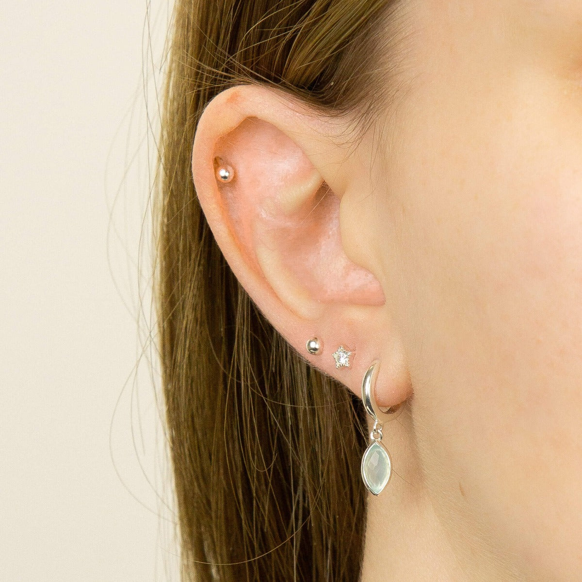 Beginnings Star Stud Earrings with Cubic Zirconia