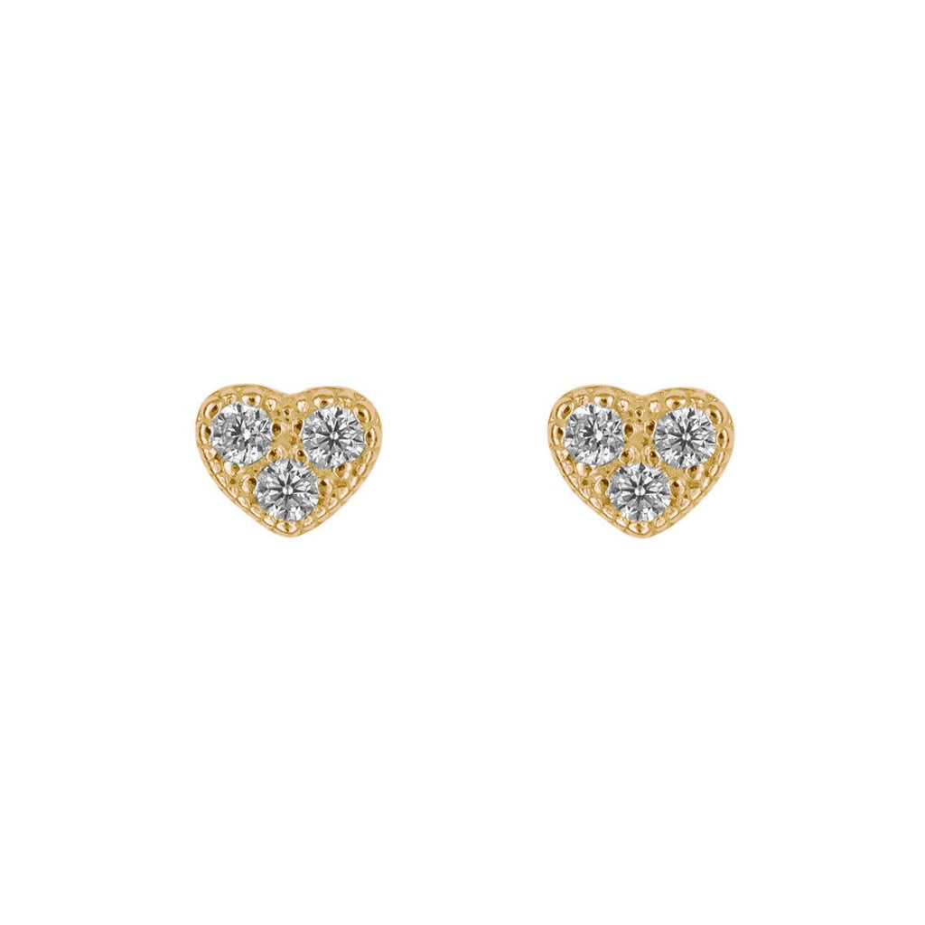 Beginnings Heart Stud Earrings with Cubic Zirconia