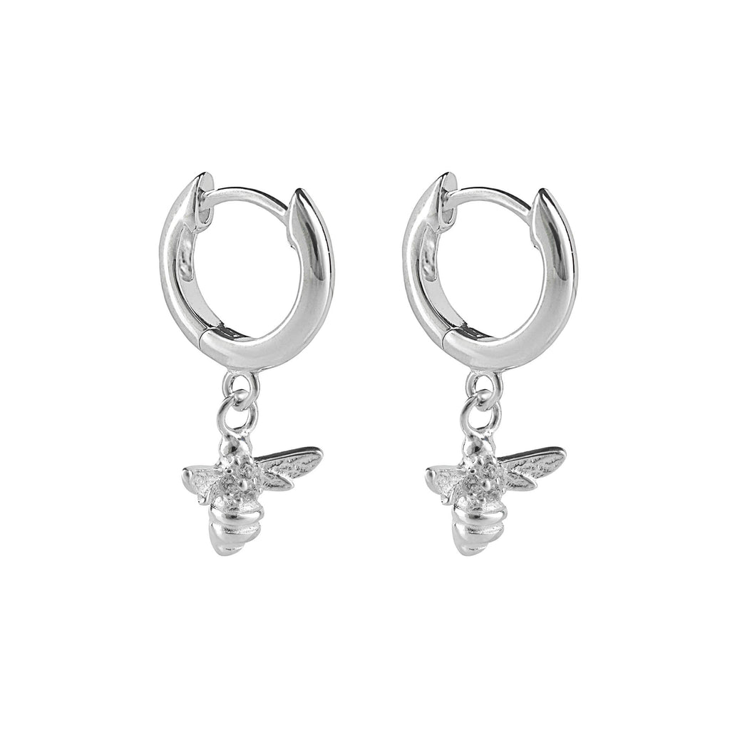 Beginnings Hoop Earrings with Bee Charm