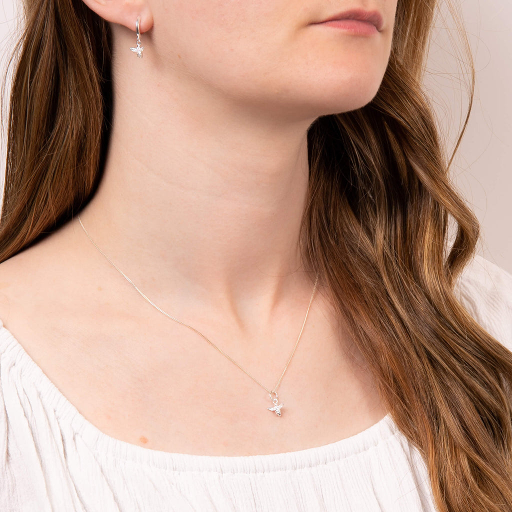 Beginnings Bee Pendant Charm with Cubic Zirconia