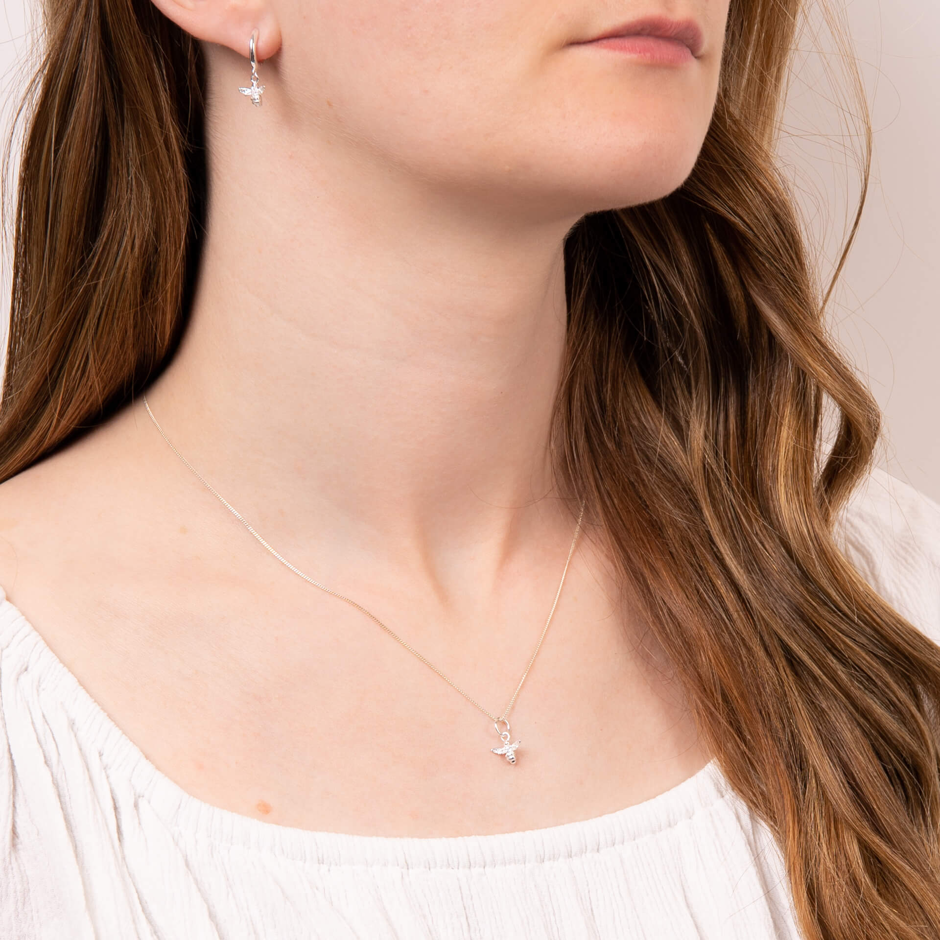 Beginnings Bee Pendant Charm with Cubic Zirconia