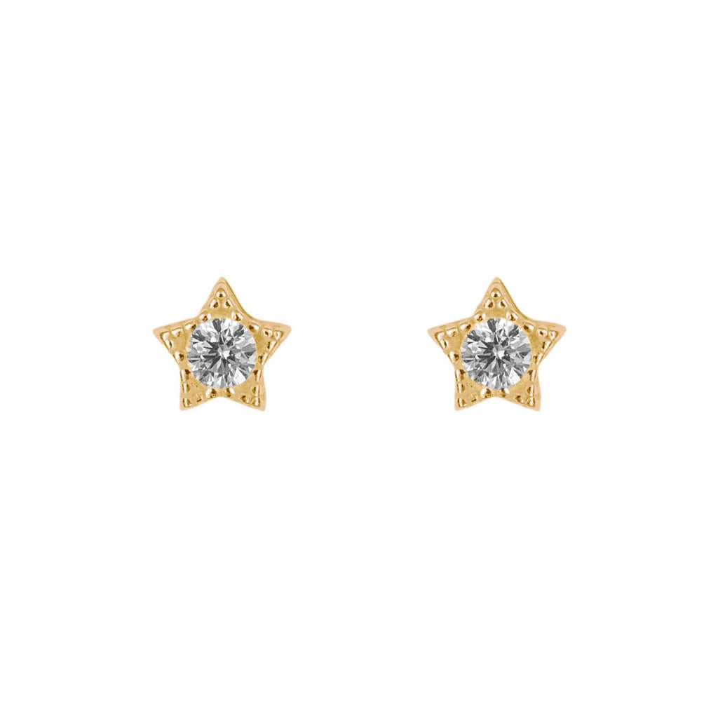 Beginnings Star Stud Earrings with Cubic Zirconia