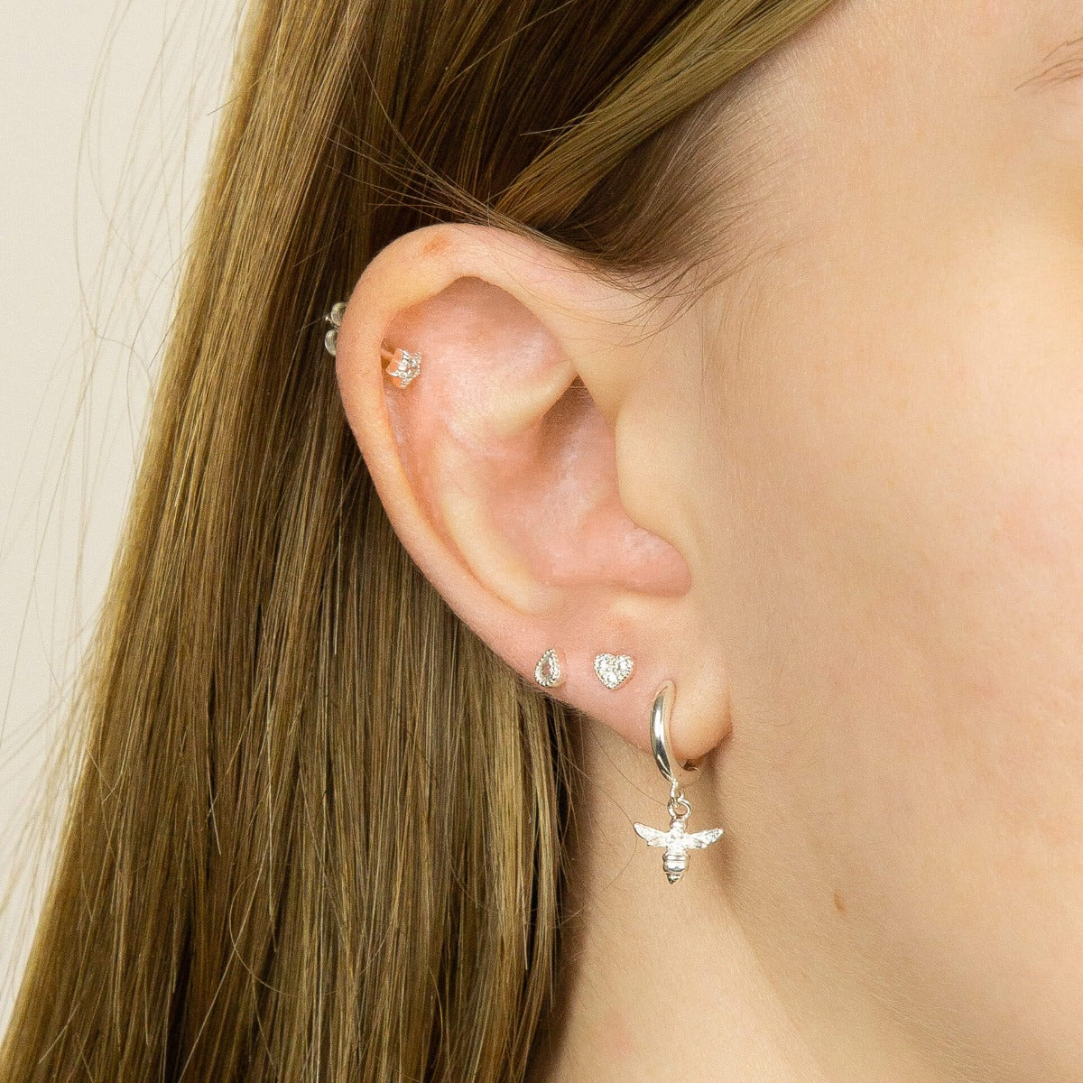 Beginnings Teardrop Stud Earrings with Cubic Zirconia