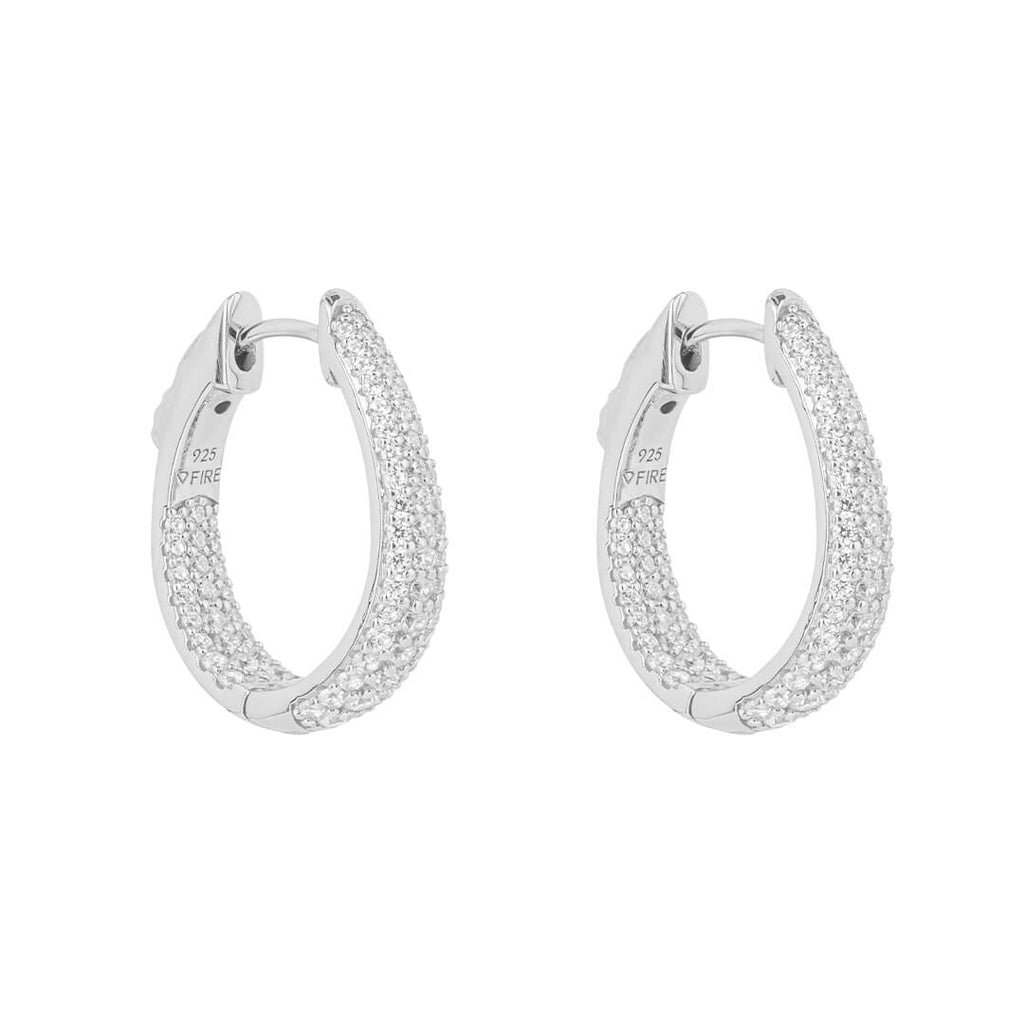 Diamonfire Pave Set Zirconia Hoop Earrings