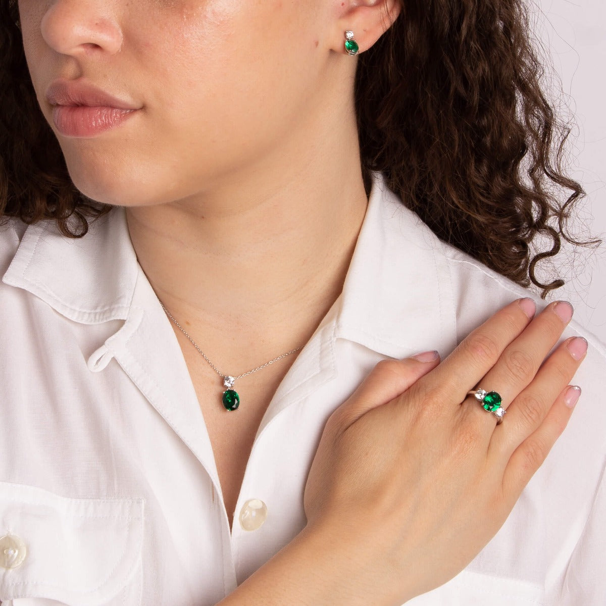 Diamonfire Oval Drop Earrings