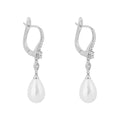Diamonfire Shell Pearl Drop Lever Hook Earrings