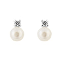 Beginnings Pearl and Cubic Zirconia Stud Earrings