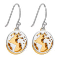 Beginnings World Drop Earrings with Yellow Gold Plated Disc