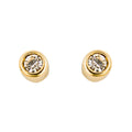 Beginnings Small Stud Earrings with Clear Crystal and Yellow Gold Plating