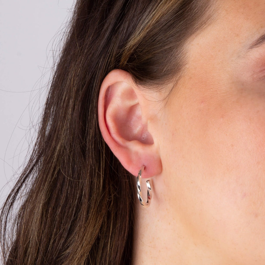 Beginnings Twisted 3/4 Hoop Earrings