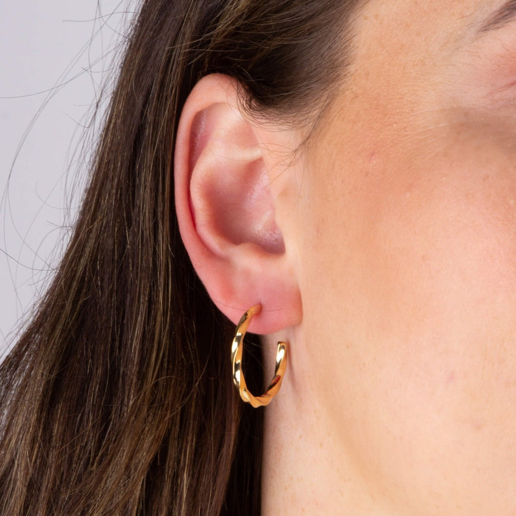 Beginnings Twisted 3/4 Hoop Earrings