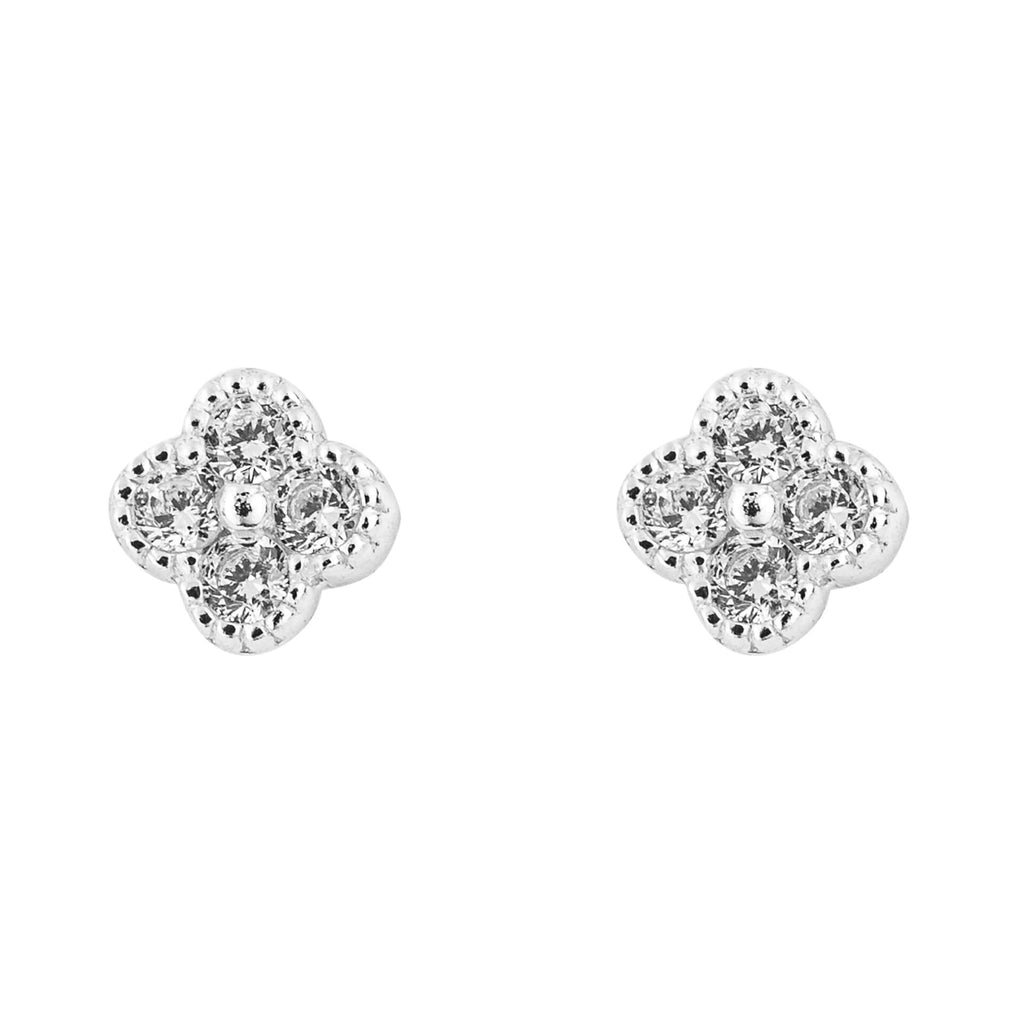 Beginnings Flower Stud Earrings with Cubic Zirconia