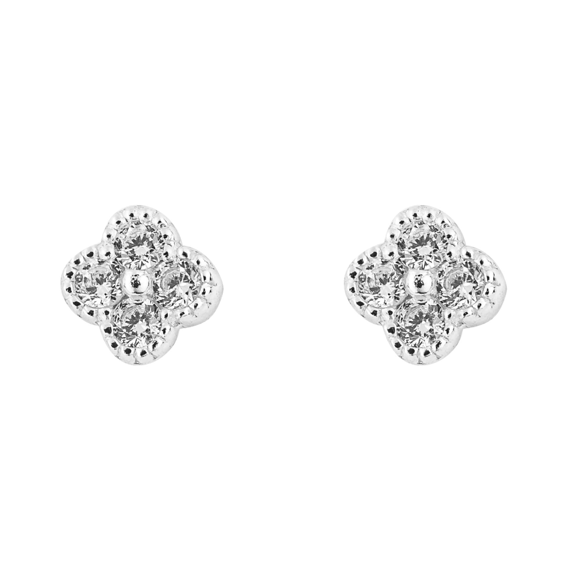 Beginnings Flower Stud Earrings with Cubic Zirconia