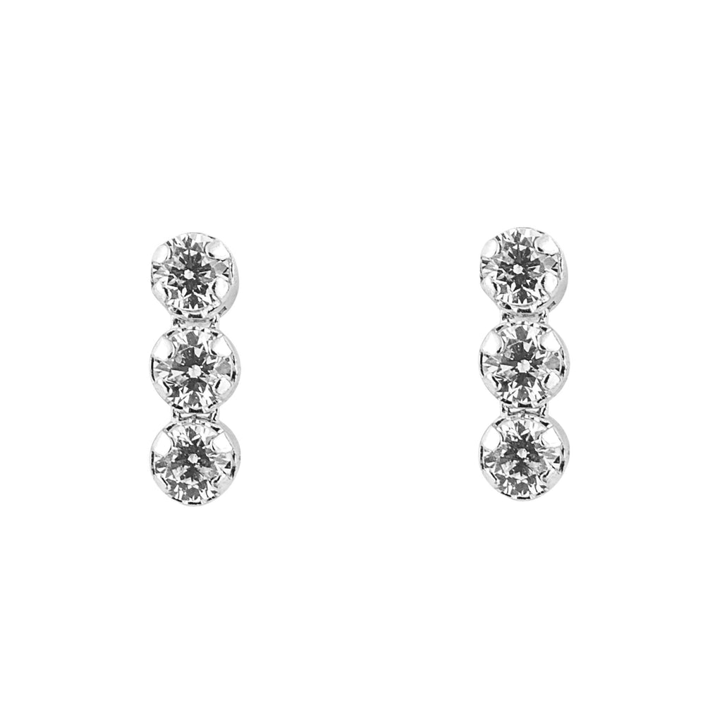 Beginnings Triple Cubic Zirconia Drop Stud Earrings