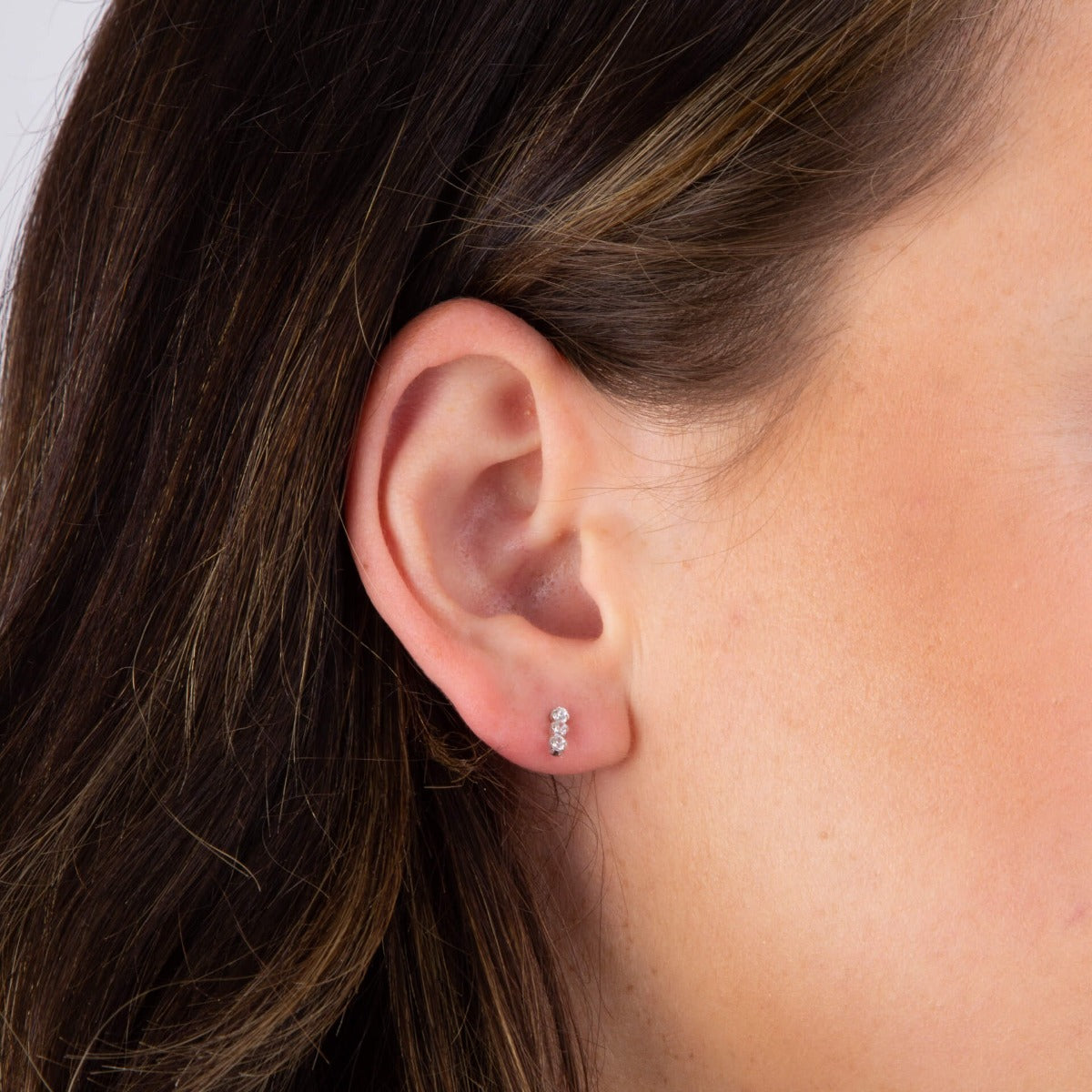 Beginnings Triple Cubic Zirconia Drop Stud Earrings