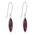 Beginnings Slim Navette Drop Earrings with Amethyst Crystal