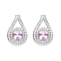 Diamonfire Teardrop Pink Zirconia Stud Earrings